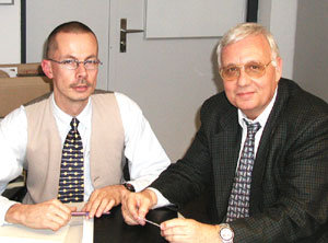 Professor Walter Schaufelberger und Anders Hagstrvm von der Projektleitung ETH World.